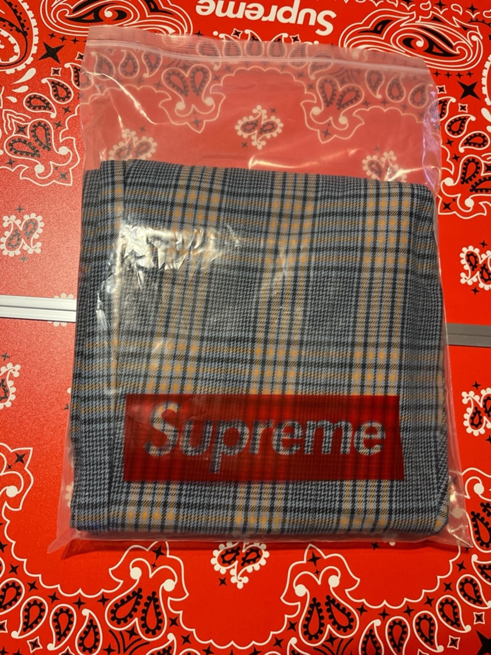 Supreme Plaid Pants - Blue, Tan size 30